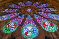 large gothic rose window inside Lisbon's SÃ© Basilica