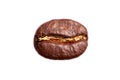 Large grain of coffee on a white background isolated