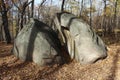 A Large Granite Rock Split in Half