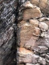 Large gray and tan boulder in Rock Springs, Wisconsin