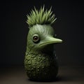 Green Bird With Mohawk: A Zbrush-inspired Toy-like Creation