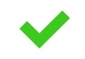 Large green checkbox symbol on plain background