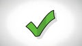 A large green checkmark on a white background with a subtle shadow effect Royalty Free Stock Photo