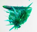 large green copper chloride crystals. green crystal needles. collector\'s mineral Royalty Free Stock Photo