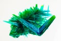 large green copper chloride crystals. green crystal needles. collector\'s mineral Royalty Free Stock Photo