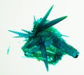 large green copper chloride crystals. green crystal needles. collector\'s mineral Royalty Free Stock Photo