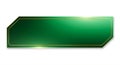 Large green rectangular banner with rounded corners and a sleek gradient effect. It