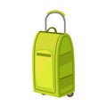 Large Green Suitcase On Wheels With Telescopic Handle Item From Baggage Bag Cartoon Collection Of Accessories Royalty Free Stock Photo