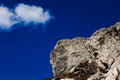Large grey boulders and blue sky in Rocky Mountain National Park Royalty Free Stock Photo