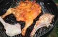 Large grilled chicken and bbq pork chop Royalty Free Stock Photo