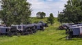 Large Group of Amish Horse and Buggies for an Event, in Lancaster, Pennsylvania