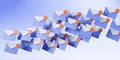 Cluster of blue envelopes with notification badges on a gradient background email Royalty Free Stock Photo