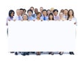 Large Group of Business People Holding Board Royalty Free Stock Photo