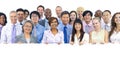 Large Group of Business People Holding Board Royalty Free Stock Photo