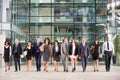 Large group of business people in lobby of a big business Royalty Free Stock Photo