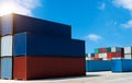 Large group of cargo containers Royalty Free Stock Photo