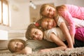 Children having fun at home. Royalty Free Stock Photo