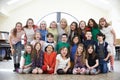 Large Group Of Children With Teacher Enjoying Drama Workshop Tog Royalty Free Stock Photo