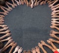 Large Group of Children's Hand Forming a heart shape