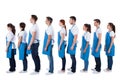 Large group of cleaners standing in a queue