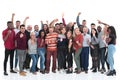 large group of different happy people standing together. Royalty Free Stock Photo