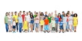 A Large Group of Diverse Colorful Happy People Royalty Free Stock Photo