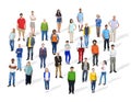 Large Group of Diverse Multiethnic Colorful People Royalty Free Stock Photo