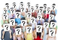 Large Group of Diverse People Holding Question Marks Royalty Free Stock Photo