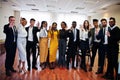 Large group of multiracial business people