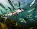 A large group of fish swimming in the ocean Royalty Free Stock Photo