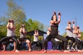 Dynamic Piloxing Training: Unleashing Energy and Beauty in the Outdoors Royalty Free Stock Photo
