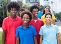 Large group of happy multiethnic young adults Royalty Free Stock Photo