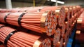 Large group of industrial copper wires