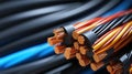 Large group of industrial copper wires