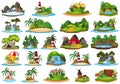 Large group of isolated objects theme - landforms