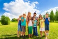 Large group of kids on birthday party