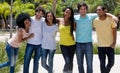 Large group of laughing international young adult people Royalty Free Stock Photo