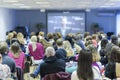 Large Group of Listeners During A Conference Looking At Screen In Front Royalty Free Stock Photo