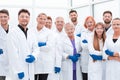 Large group of medical researchers standing together Royalty Free Stock Photo