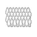 Large group of men and women. People simple line icons. Vector illustration Royalty Free Stock Photo