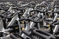 Large group of outdoor spinning bicycles - Lerici Italy Royalty Free Stock Photo