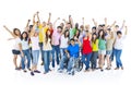 Large Group People Celebrating Enjoying Concept Royalty Free Stock Photo