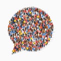 Large group of people in the chat bubble shape. Royalty Free Stock Photo