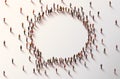 Large group of people in the chat bubble shape. Royalty Free Stock Photo