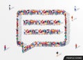 Large group of people in the chat bubble shape. Royalty Free Stock Photo