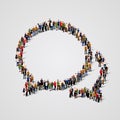 Large group of people in the chat bubbles shape. Royalty Free Stock Photo