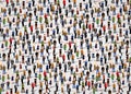 Large group of people crowded on white background. Royalty Free Stock Photo