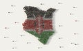 Large group of people forming Kenya map and national flag in social media and community concept on white background. 3d sign Royalty Free Stock Photo