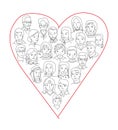 Large group of people heart shape concept Royalty Free Stock Photo