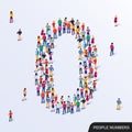 Large group of people in number 0 zero form Royalty Free Stock Photo